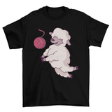 Animal playing volleyball with a ball of yarn cute animal sheep
