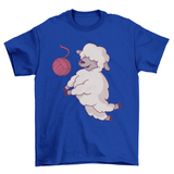 Animal playing volleyball with a ball of yarn cute animal sheep - Yarnveda