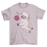 Animal playing volleyball with a ball of yarn cute animal sheep - Yarnveda