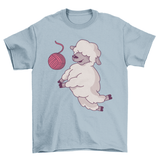 Animal playing volleyball with a ball of yarn cute animal sheep - Yarnveda